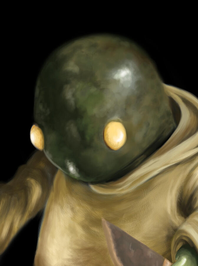 Chiaoroscuro study of Tonberry from Final Fantasy VII Remake - painted in Adobe Photoshop