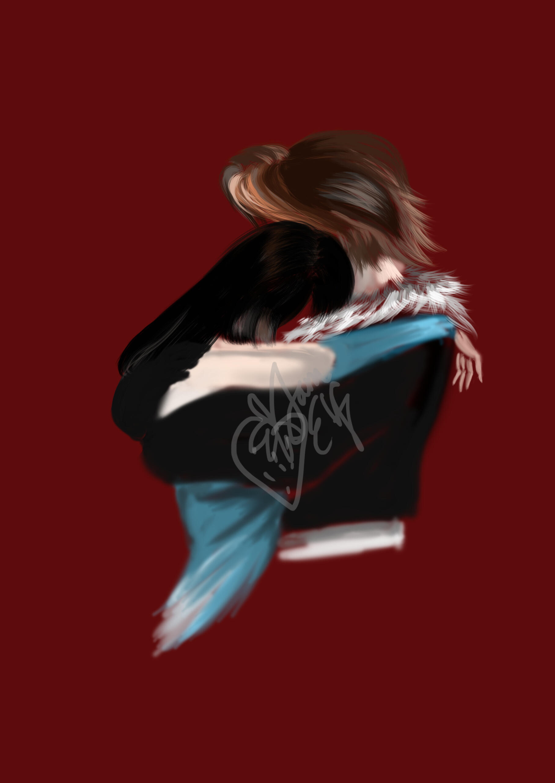 Squall and Rinoa from Final Fantasy VIII - painted in Adobe Photoshop